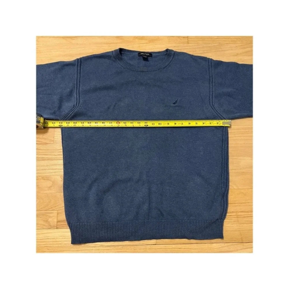 Nautica Mens Blue Cotton Crew Neck‎ Pullover Sweater XL
